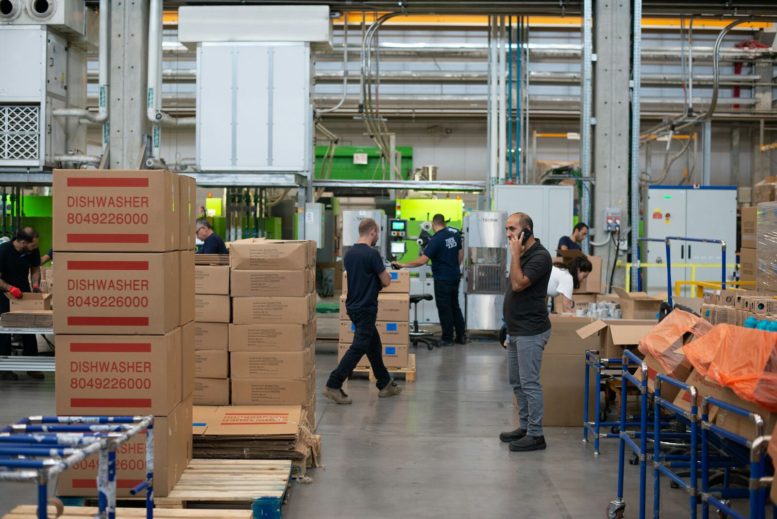 Packaging & Corrugation production in progress on a factory floor